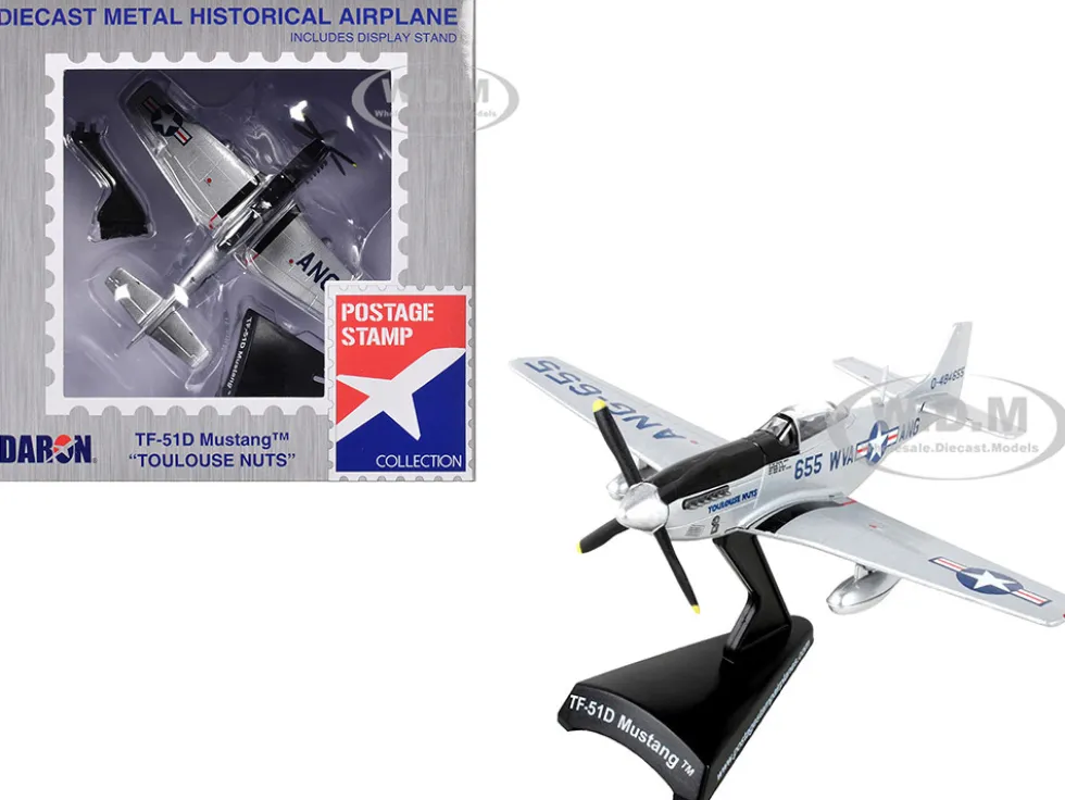 North American TF-51D Mustang Fighter Aircraft #655 "Toulouse Nuts, West Virginia Air National Guard" United States Air Force 1/100 Diecast Model Airplane by Postage Stamp