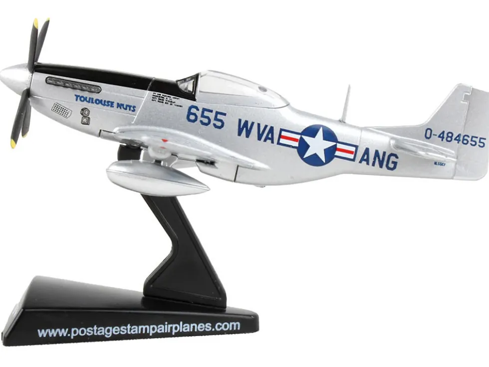 North American TF-51D Mustang Fighter Aircraft #655 "Toulouse Nuts, West Virginia Air National Guard" United States Air Force 1/100 Diecast Model Airplane by Postage Stamp