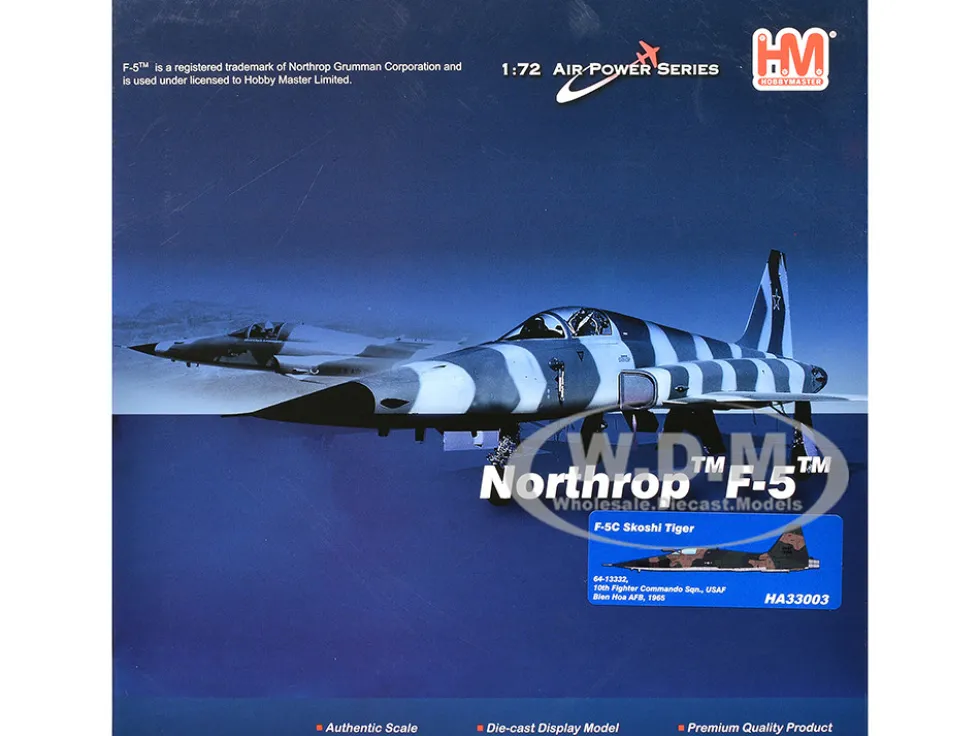 Northrop F-5C Skoshi Tiger Aircraft "64-13332, 10th FCS, Bien Hoa AFB" (1965) United States Air Force "Air Power Series" 1/72 Diecast Model by Hobby Master