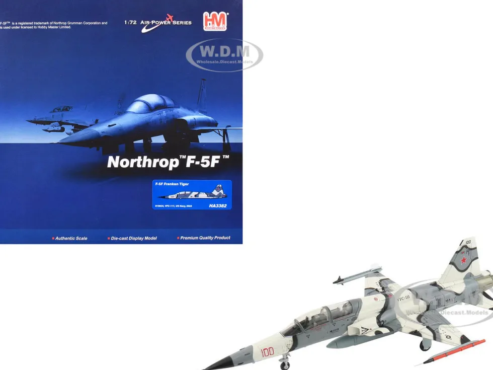 Northrop F-5F Tiger II Aircraft "810834, Franken Tiger, VFC-111 Sundowners" (2023) United States Navy "Air Power Series" 1/72 Diecast Model by Hobby Master