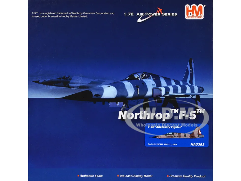 Northrop F-5N Tiger II Aircraft "Red 117, 761533, Adversary Fighter, VFC-111 Sundowners" United States Navy "Air Power Series" 1/72 Diecast Model by Hobby Master