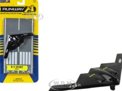 Northrop Grumman B 2 Spirit Stealth Aircraft Black United States Air Force with Runway Section Diecast Model Airplane Runway24 RW040