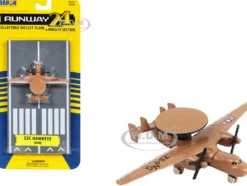 Northrop Grumman E 2C Hawkeye Aircraft Tan United States Navy with Runway Section Diecast Model Airplane Runway24 RW085