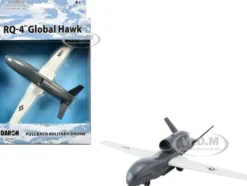 Northrop Grumman RQ-4 Global Hawk Military Drone "United States Navy" Gray and White Diecast Model Airplane by Daron