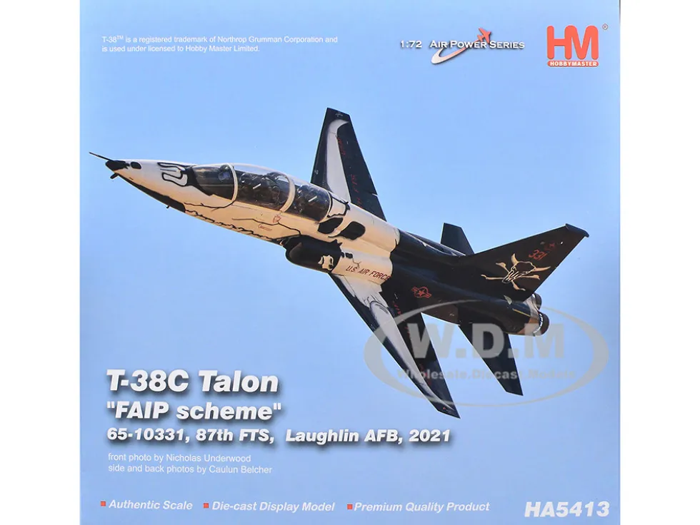 Northrop T-38C Talon Aircraft "65-10331, FAIP Scheme, 87th FTS, Laughlin AFB" (2021) United States Air Force "Air Power Series" 1/72 Diecast Model by Hobby Master