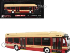 Nova Bus LFS HEV Transit Bus "Hamilton Street Railway 150th Anniversary" Cream and Red "The Bus & Motorcoach Collection" Limited Edition to 504 pieces Worldwide 1/87 (HO) Diecast Model by Iconic Replicas