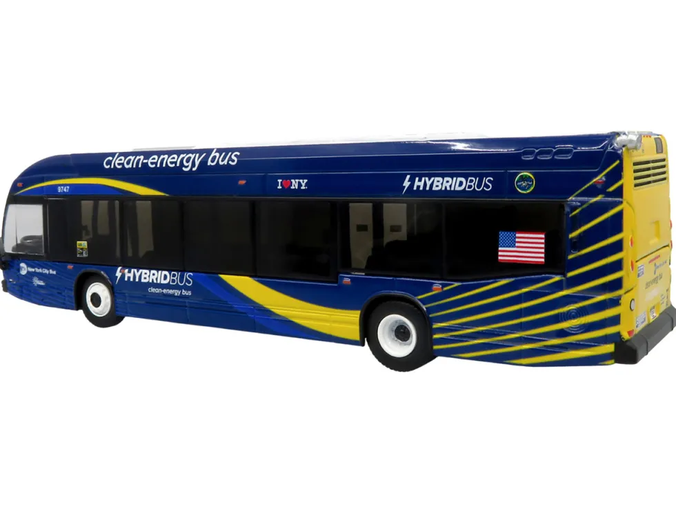 Nova Bus LFSH HEV Hybrid Transit Bus "MTA New York City" Blue with Yellow Graphics Limited Edition to 504 pieces Worldwide 1/87 (HO) Diecast Model by Iconic Replicas
