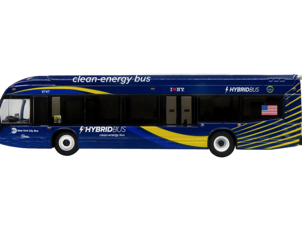 Nova Bus LFSH HEV Hybrid Transit Bus "MTA New York City" Blue with Yellow Graphics Limited Edition to 504 pieces Worldwide 1/87 (HO) Diecast Model by Iconic Replicas