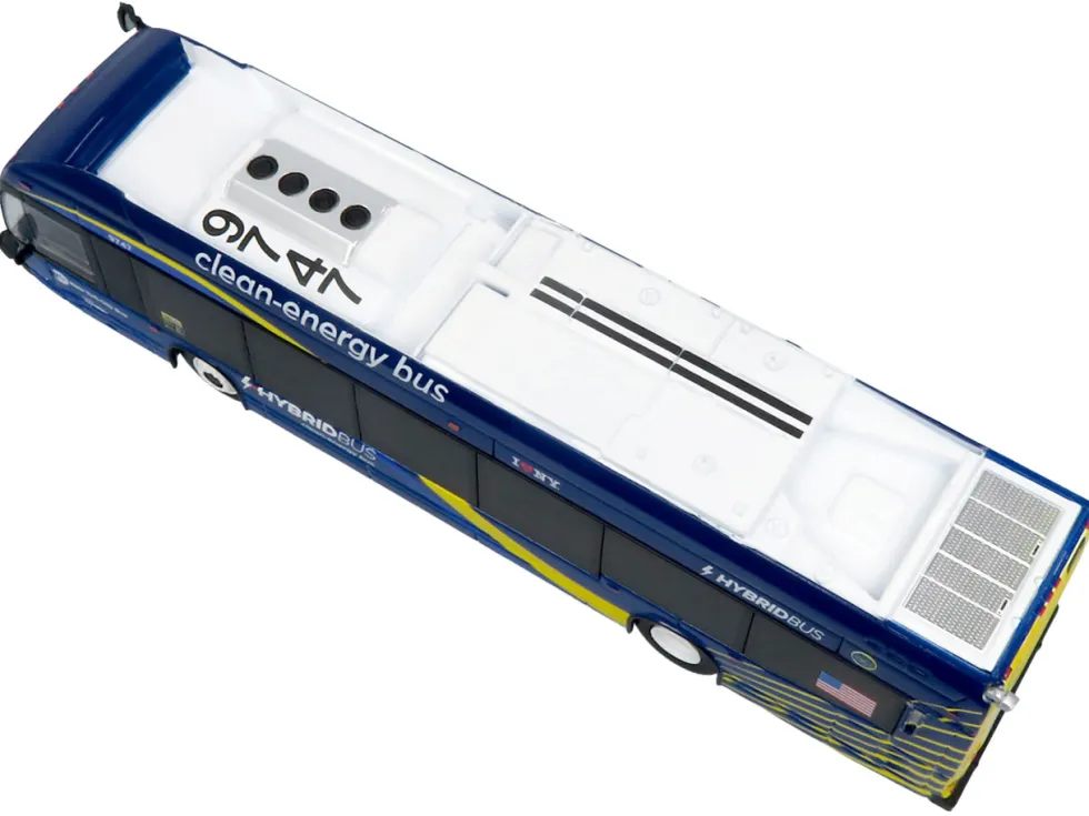 Nova Bus LFSH HEV Hybrid Transit Bus "MTA New York City" Blue with Yellow Graphics Limited Edition to 504 pieces Worldwide 1/87 (HO) Diecast Model by Iconic Replicas