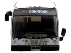 Nova Bus LFSH Hybrid Transit Bus "MTA Maryland" White with Red and Yellow Graphics "The Bus & Motorcoach Collection" Limited Edition to 504 pieces Worldwide 1/87 (HO) Diecast Model by Iconic Replicas