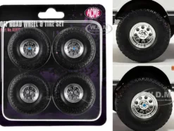 Offroad 35" Mag Wheel and Tire Set of 4 pieces from 1971 Chevrolet K5 Blazer for 1/18 Scale Models by ACME