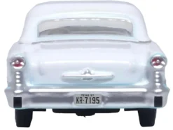 1957 Oldsmobile 88 Convertible Top Up Banff Blue and Alcan White with White 1/87 HO Scale Diecast Model Car Oxford Diecast 87OC57002