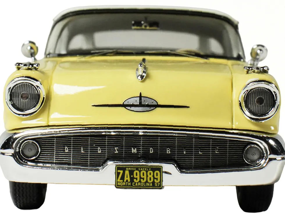 1957 Oldsmobile Starfire Coronado Yellow and Alcan White Limited Edition to 200 pieces Worldwide 1/43 Model Car by Goldvarg Collection