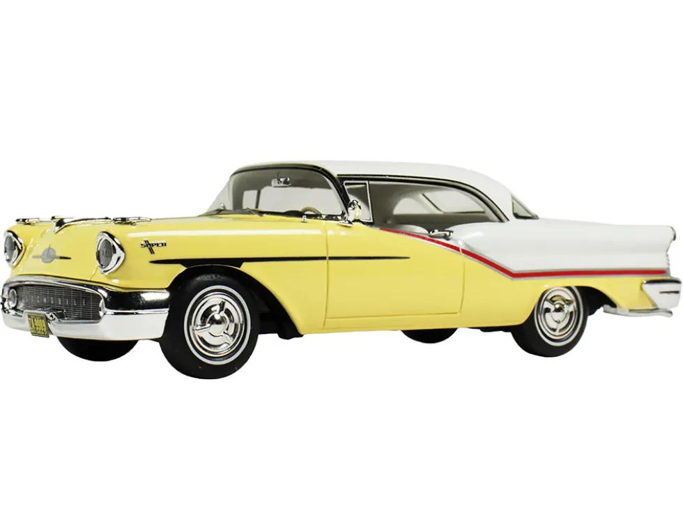 1957 Oldsmobile Starfire Coronado Yellow and Alcan White Limited Edition to 200 pieces Worldwide 1/43 Model Car by Goldvarg Collection