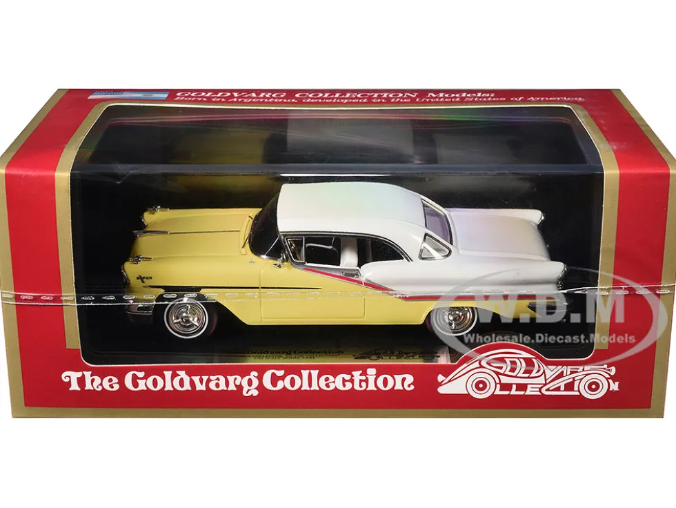 1957 Oldsmobile Starfire Coronado Yellow and Alcan White Limited Edition to 200 pieces Worldwide 1/43 Model Car by Goldvarg Collection
