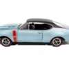 1968 Oldsmobile 442 W30 Holiday Coupe Teal Frost Metallic with Red Stripes and Black Vinyl Top "Hemmings Motor News July 2023 Cover Car" "American Muscle" Series 1/18 Diecast Model Car by Auto World