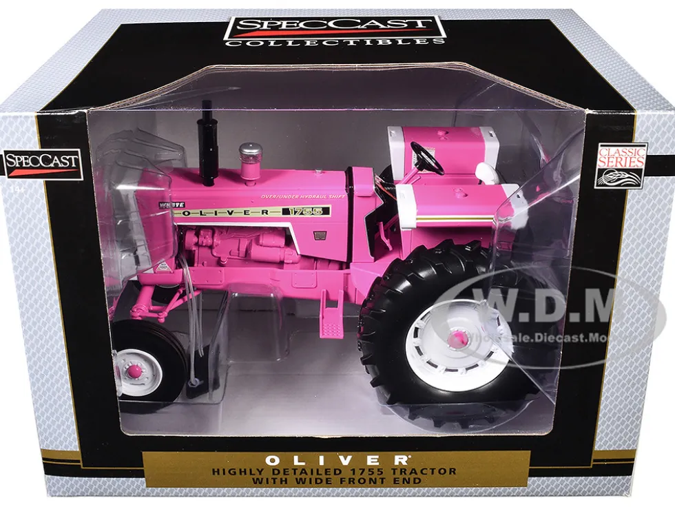 Oliver 1755 Open Station Wide Front Tractor Pink "Classic Series" 1/16 Diecast Model by SpecCast