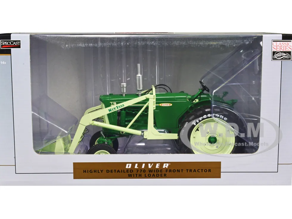 Oliver 770 Wide Front Tractor Loader Green Classic Series 1/16 Diecast Model SpecCast SCT901