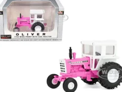 Oliver 1755 Wide Front Tractor with Cab Hot Pink and White 1/64 Diecast Model by SpecCast