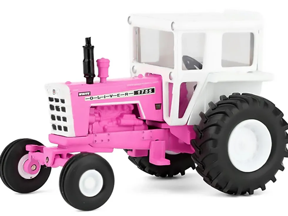 Oliver 1755 Wide Front Tractor with Cab Hot Pink and White 1/64 Diecast Model by SpecCast