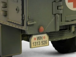 Opel Blitz Kfz 305 Ambulance Gray Weathered German Army Armoured Fighting Vehicle Series 1/32 Diecast Model Forces of Valor FOV-801101B