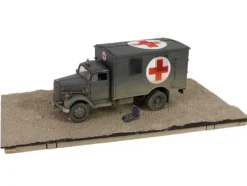 Opel Blitz Kfz 305 Ambulance Gray Weathered German Army Armoured Fighting Vehicle Series 1/32 Diecast Model Forces of Valor FOV-801101B