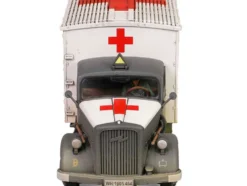 Opel Blitz Kfz.305 Ambulance Gray and White Weathered German Army Armoured Fighting Vehicle Series 1/32 Diecast Model Forces of Valor FOV-801101A