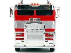 Optimus Prime Tractor Truck Red and Blue with Silver Stripes Transformers Rise of the Beasts 2023 Movie Hollywood Rides Series 1/32 Diecast Model Car Jada 34257