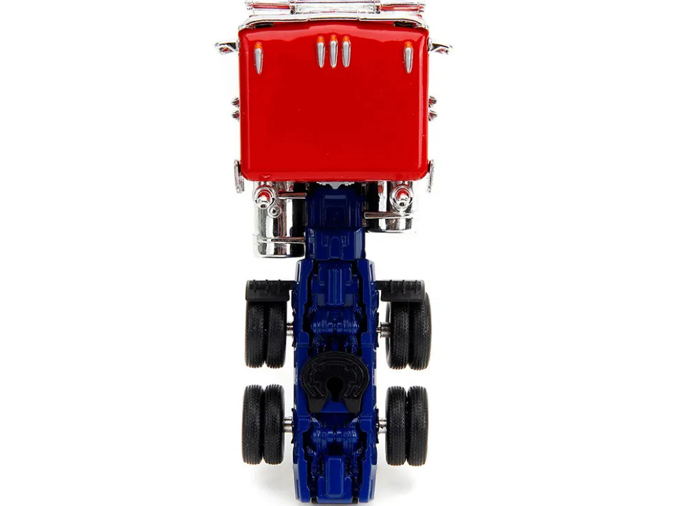 Optimus Prime Tractor Truck Red and Blue with Silver Stripes Transformers Rise of the Beasts 2023 Movie Hollywood Rides Series 1/32 Diecast Model Car Jada 34257