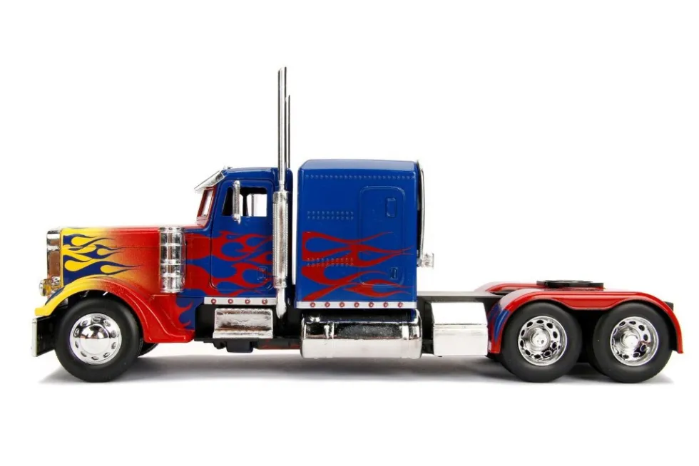 Optimus Prime Truck Robot Chassis Transformers Movie Hollywood Rides Series Diecast Model Jada 30446