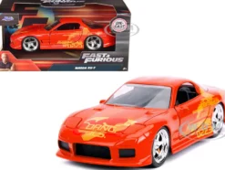 Orange Julius' Mazda RX-7 Orange Metallic Graphics Fast & Furious Series 1/32 Diecast Model Car Jada 31442