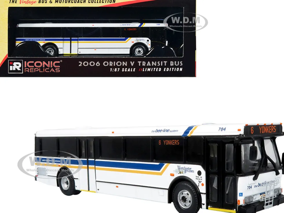 2006 Orion V Transit Bus Westchester NY Bee Line 6 Yonkers Limited Edition The Vintage Bus and Motorcoach Collection 1/87 (HO) Diecast Model Iconic Replicas 87-0515