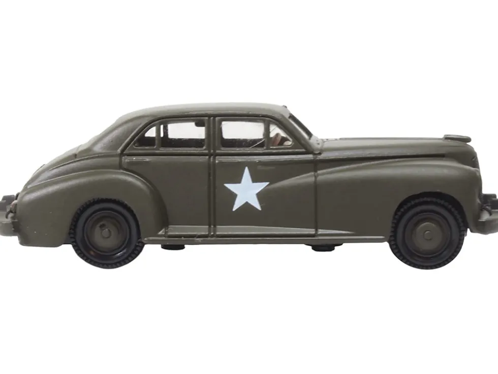 1942 Packard Clipper Touring Sedan "US Army Staff Car" Olive Drab 1/87 (HO) Scale Diecast Model Car by Oxford Diecast