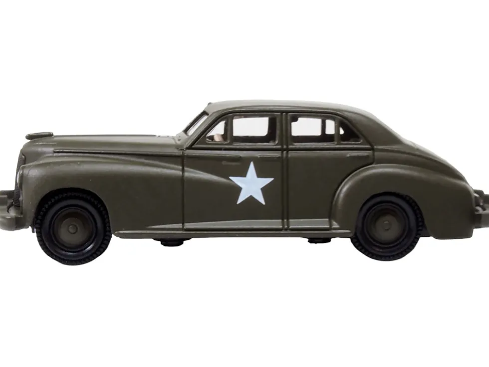 1942 Packard Clipper Touring Sedan "US Army Staff Car" Olive Drab 1/87 (HO) Scale Diecast Model Car by Oxford Diecast