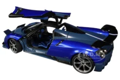 Pagani Huayra BC Blu Francia Candy Blue Carbon Accents 1/18 Model Car Autoart 78277