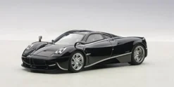 Pagani Huayra Black with Silver Stripes 1/43 Diecast Model Car Autoart 58209