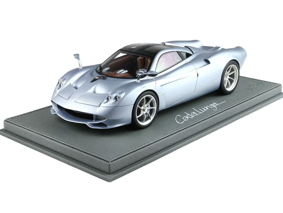 Pagani Huayra Codalunga Azzurro Sardegna Matt Blue Metallic with Black Top with DISPLAY CASE Limited Edition to 200 pieces Worldwide 1/18 Model Car by BBR