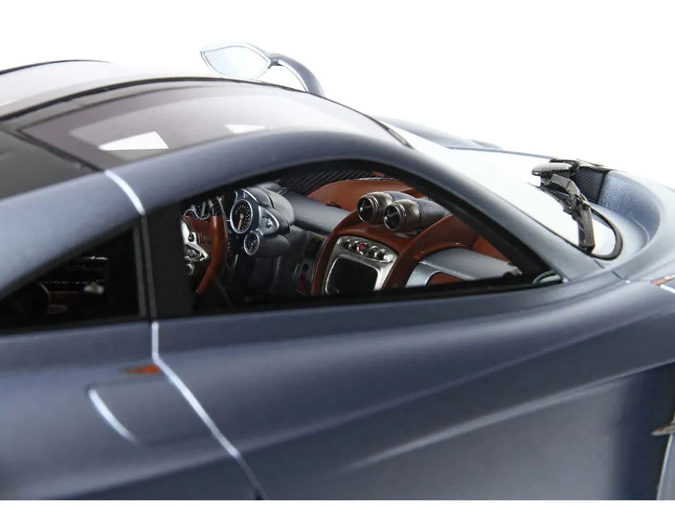 Pagani Huayra Codalunga Azzurro Sardegna Matt Blue Metallic with Black Top with DISPLAY CASE Limited Edition to 200 pieces Worldwide 1/18 Model Car by BBR