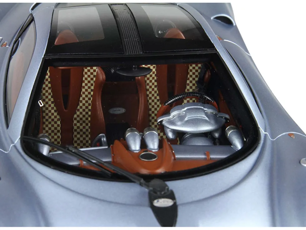 Pagani Huayra Codalunga Azzurro Sardegna Matt Blue Metallic with Black Top with DISPLAY CASE Limited Edition to 200 pieces Worldwide 1/18 Model Car by BBR