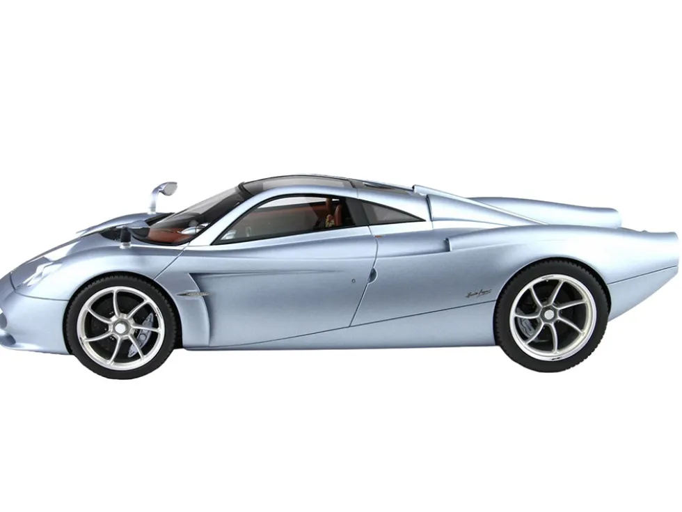 Pagani Huayra Codalunga Azzurro Sardegna Matt Blue Metallic with Black Top with DISPLAY CASE Limited Edition to 200 pieces Worldwide 1/18 Model Car by BBR