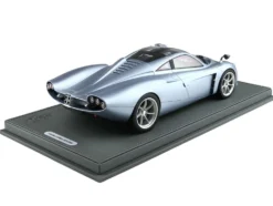 Pagani Huayra Codalunga Azzurro Sardegna Matt Blue Metallic with Black Top with DISPLAY CASE Limited Edition to 200 pieces Worldwide 1/18 Model Car by BBR