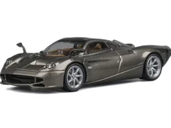 Pagani Huayra Codalunga Gun Metal Gray Metallic with Sunroof and Extra Wheels 1/64 Diecast Model Car by CM Model