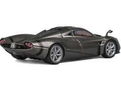 Pagani Huayra Codalunga Gun Metal Gray Metallic with Sunroof and Extra Wheels 1/64 Diecast Model Car by CM Model