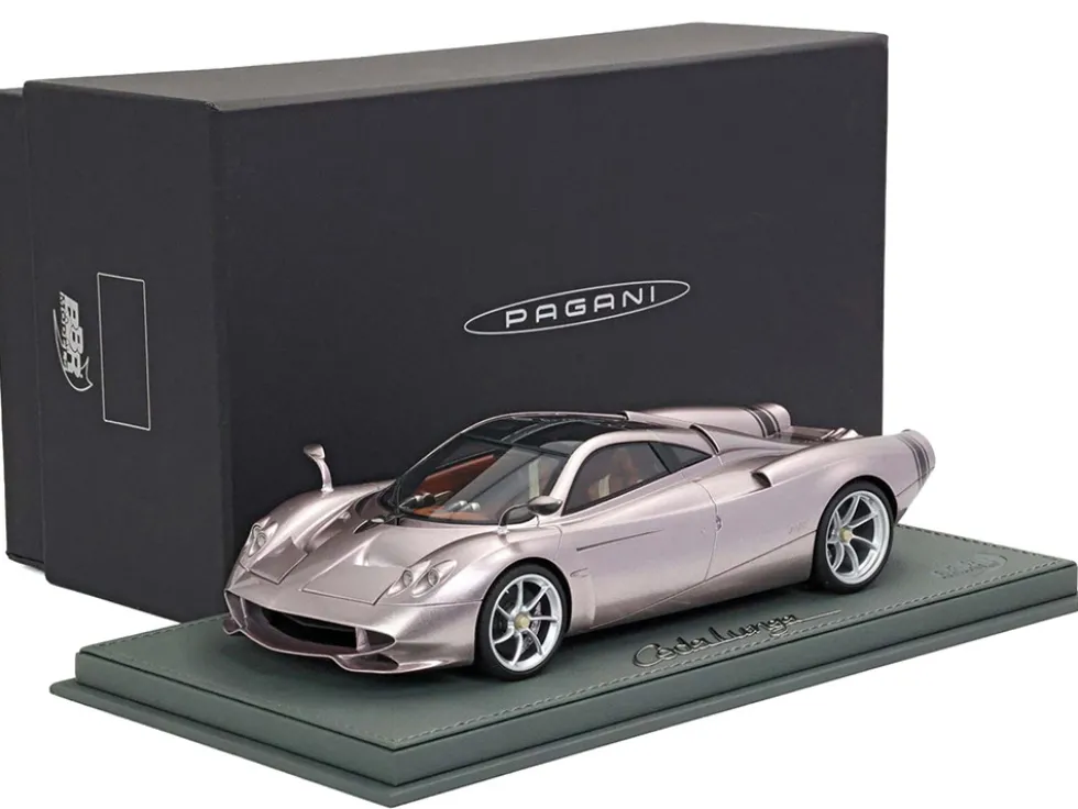 Pagani Huayra Codalunga Iridescent Bronzo Aymara Bronze Metallic with Black Top with DISPLAY CASE Limited Edition to 200 pieces Worldwide 1/18 Model Car by BBR