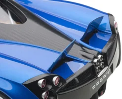 Pagani Huayra Metallic Blue Black Top Silver Wheels 1/12 Model Car Autoart 12232