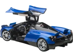 Pagani Huayra Metallic Blue Black Top Silver Wheels 1/12 Model Car Autoart 12232