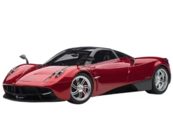 Pagani Huayra Metallic Red Carbon Top Silver Wheels 1/12 Model Car Autoart 12234