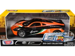 Pagani Huayra #23 Orange and Black with Stripes "GT Racing" Series 1/24 Diecast Model Car by Motormax