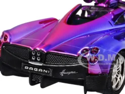Pagani Huayra Pink and Purple Chrome "Custom Wrap" Series 1/24 Diecast Model Car by Motormax