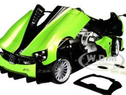 Pagani Huayra Roadster Verde Firenze Green Metallic Carbon Luggage Set 1/18 Model Car Autoart 78288